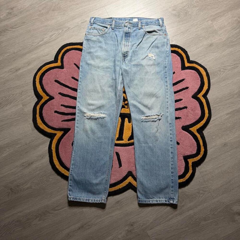 Vintage Y2K Levi’s 505 regular Fit Straight Leg Distressed Denim Jeans 36x30